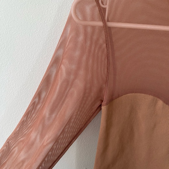 NWT Free People Light Up Layering Top in Cocoa/Nude M-L - Picture 6 of 10